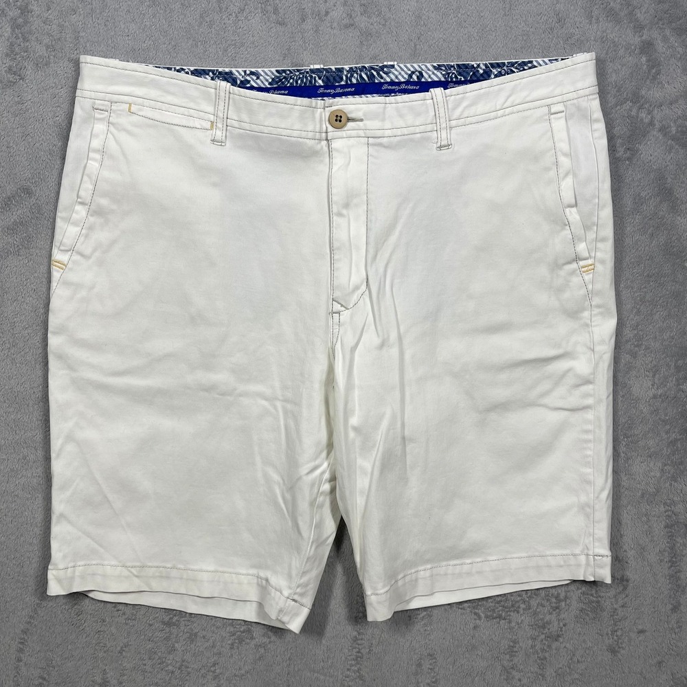 Tommy Bahama Shorts Mens 38 White Cotton Stretch Casual Chino
